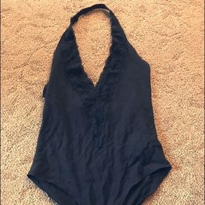 Black Plunge Body Suit: NEVER WORN!!!!!